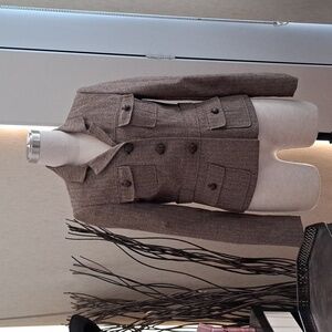 Urban Life Jacket Tweed Herringbone Cropped Academia